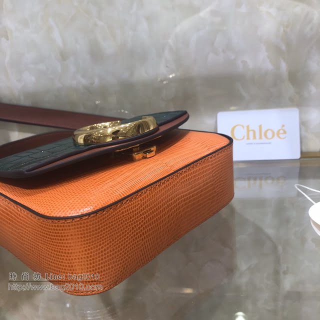 Chloe女包 克洛伊經典C Bag拼色鱷魚壓紋手提包 Chole手提肩背斜挎包  jjh1383